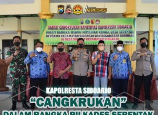 Safari Cangkrukan Kamtibmas, Kapolresta Sidoarjo Berharap Pilkades Serentak Tertib dan Damai