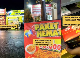 Buka Lapak Bersebelahan, Aksi Penjual Ayam Geprek di Ngampelsari Ini Justru Bikin Adem