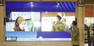 Bupati Sidoarjo Melaunching Call Center 112, Layanan 24 Jam Respons Cepat