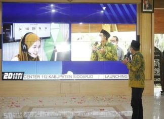 Bupati Sidoarjo Melaunching Call Center 112, Layanan 24 Jam Respons Cepat