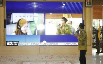 Bupati Sidoarjo Melaunching Call Center 112, Layanan 24 Jam Respons Cepat