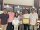 Bantu Jemaah Haji, Mahasiswa ITS Kembangkan Mecca Mate (dari kiri) Rizal Risnanda Hutama SKom MKom, Ir Achmad Holil Noor Ali MKom bersama Hanny, Fathia Rahmanisa, Luthfi Hakim Irawan, dan Kahfin Ilham sebagai tim perancang Mecca Mate (foto : ist)