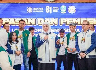 Lepas 45 Kontingen LKS Jatim Tingkat Nasional 2026, Gubernur Khofifah Optimis Jatim Raih Juara Umum