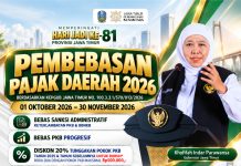 Sambut Hari Jadi ke-81 Jatim, Gubernur Khofifah Kembali Berikan Pembebasan dan Keringanan Pajak Kendaraan Bermotor Selama Dua Bulan