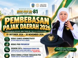 Sambut Hari Jadi ke-81 Jatim, Gubernur Khofifah Kembali Berikan Pembebasan dan Keringanan Pajak Kendaraan Bermotor Selama Dua Bulan