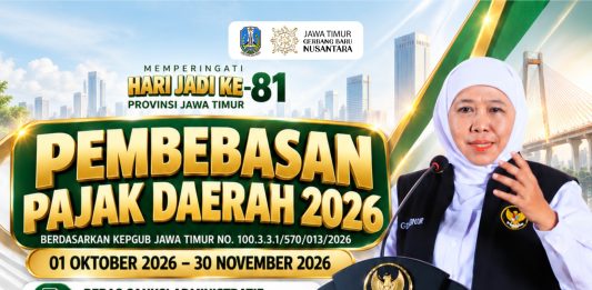 Sambut Hari Jadi ke-81 Jatim, Gubernur Khofifah Kembali Berikan Pembebasan dan Keringanan Pajak Kendaraan Bermotor Selama Dua Bulan